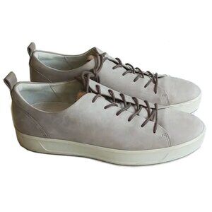 Ecco Soft 8 Suede Lace Up Sneakers 45 11 Taupe Leather Loafers